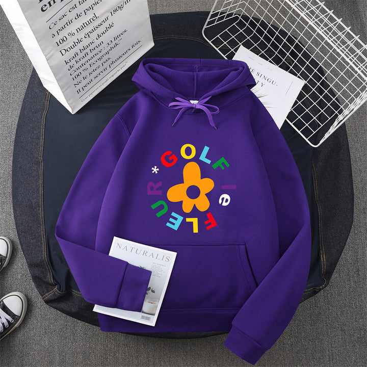 Kvinnors hoodie med kreativt blommönsterdesign och bekväm passform Mirla-Eva Jonsson
