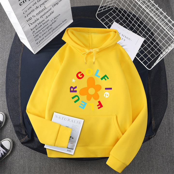 Kvinnors hoodie med kreativt blommönsterdesign och bekväm passform Mirla-Eva Jonsson