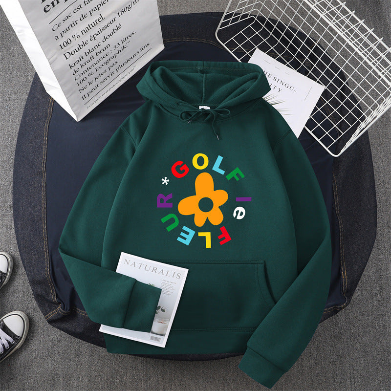 Kvinnors hoodie med kreativt blommönsterdesign och bekväm passform Mirla-Eva Jonsson