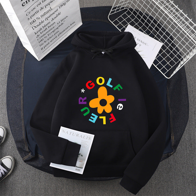Kvinnors hoodie med kreativt blommönsterdesign och bekväm passform Mirla-Eva Jonsson