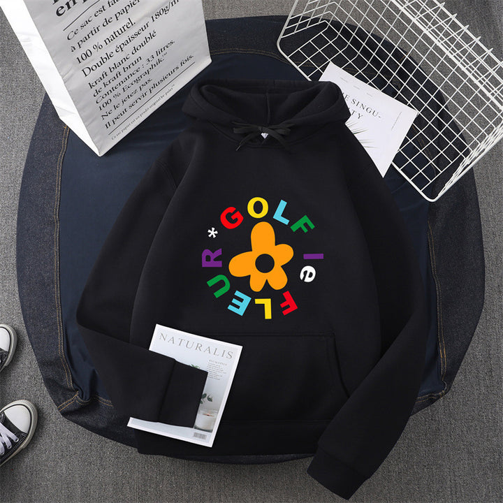 Kvinnors hoodie med kreativt blommönsterdesign och bekväm passform Mirla-Eva Jonsson