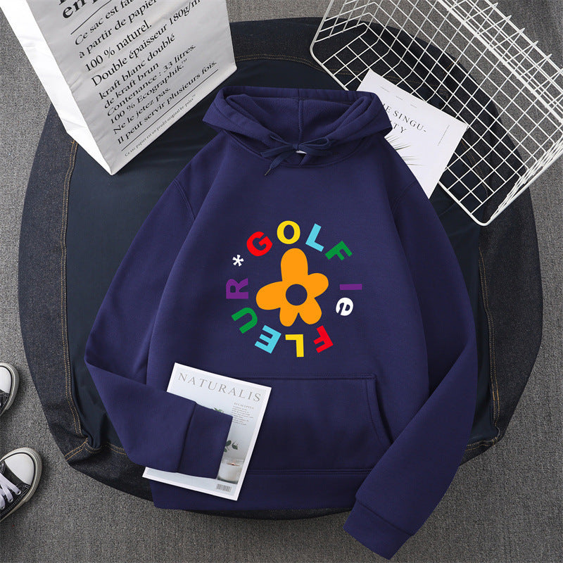 Kvinnors hoodie med kreativt blommönsterdesign och bekväm passform Mirla-Eva Jonsson