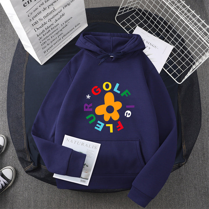 Kvinnors hoodie med kreativt blommönsterdesign och bekväm passform Mirla-Eva Jonsson