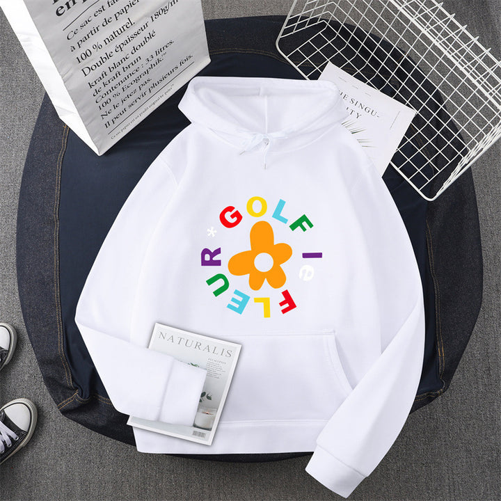 Kvinnors hoodie med kreativt blommönsterdesign och bekväm passform Mirla-Eva Jonsson