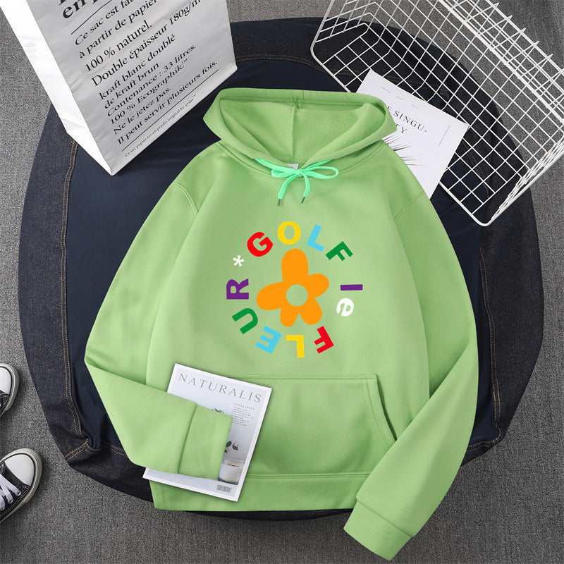 Kvinnors hoodie med kreativt blommönsterdesign och bekväm passform Mirla-Eva Jonsson