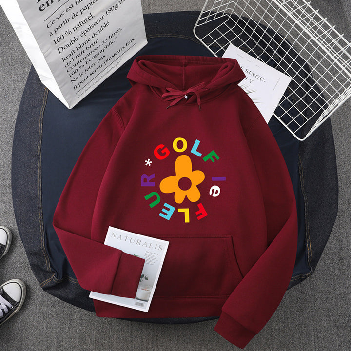 Kvinnors hoodie med kreativt blommönsterdesign och bekväm passform Mirla-Eva Jonsson