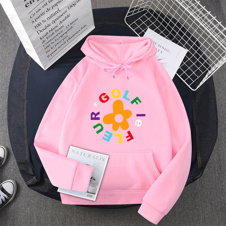 Kvinnors hoodie med kreativt blommönsterdesign och bekväm passform Mirla-Eva Jonsson