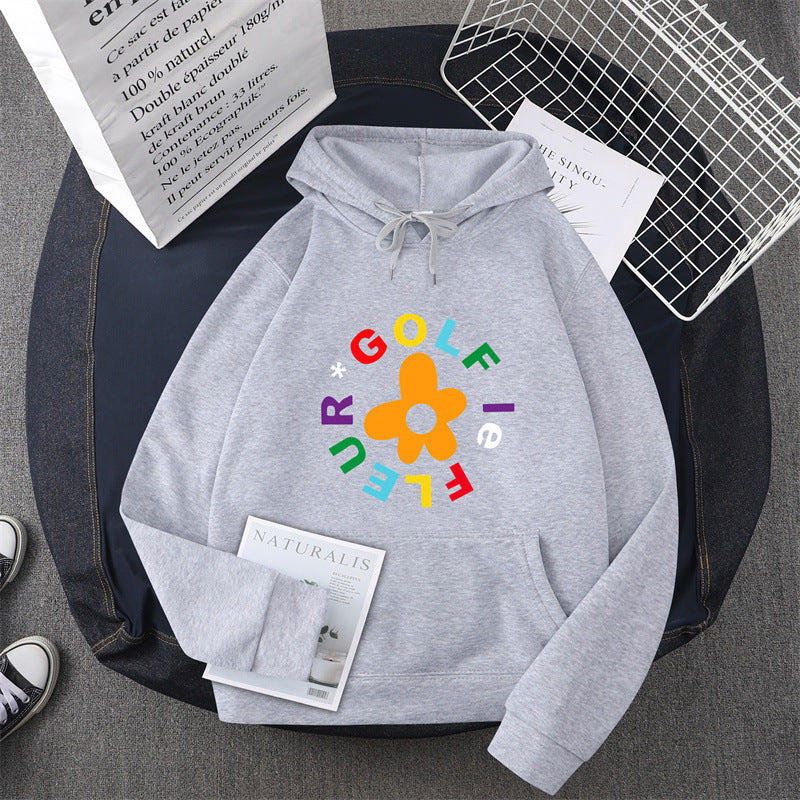 Kvinnors hoodie med kreativt blommönsterdesign och bekväm passform Mirla-Eva Jonsson