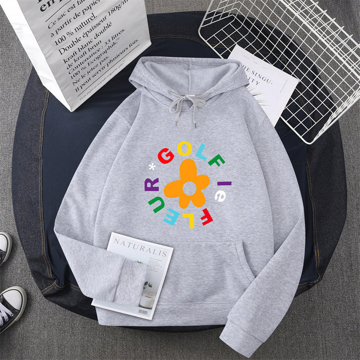 Kvinnors hoodie med kreativt blommönsterdesign och bekväm passform Mirla-Eva Jonsson