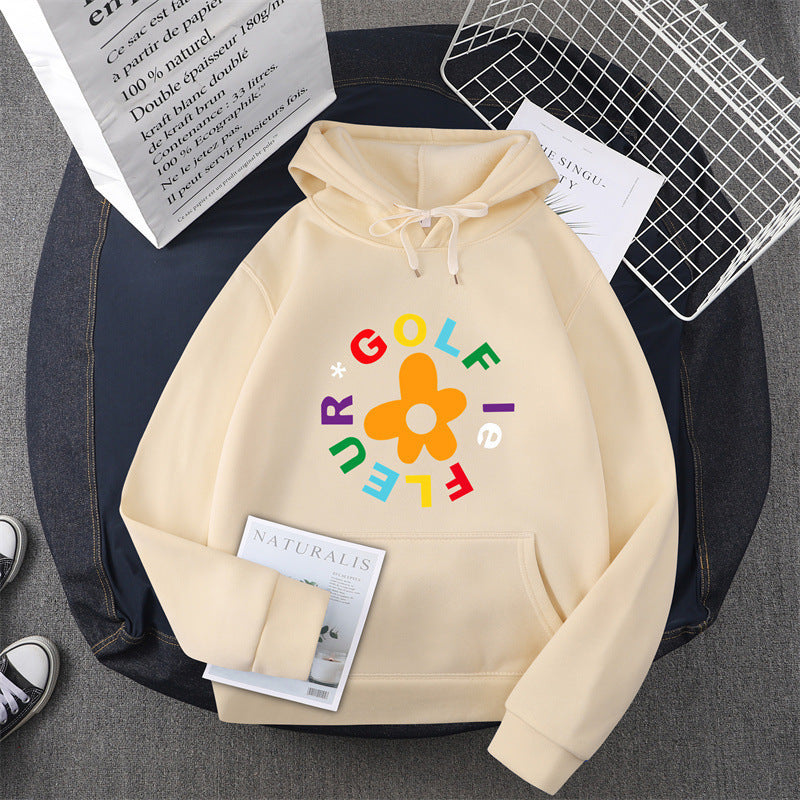 Kvinnors hoodie med kreativt blommönsterdesign och bekväm passform Mirla-Eva Jonsson