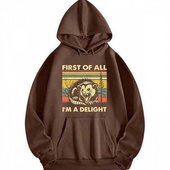 Kvinnors hoodie med kreativt djurgrafik och bekväm passform Mirla-Eva Jonsson