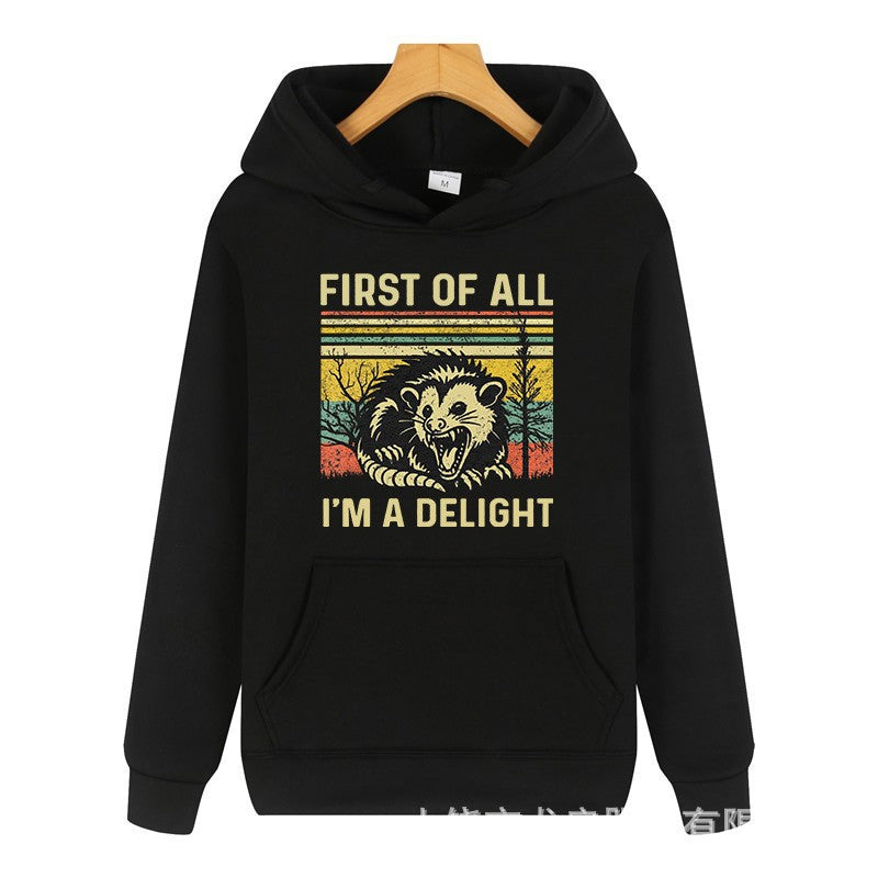 Kvinnors hoodie med kreativt djurgrafik och bekväm passform Mirla-Eva Jonsson