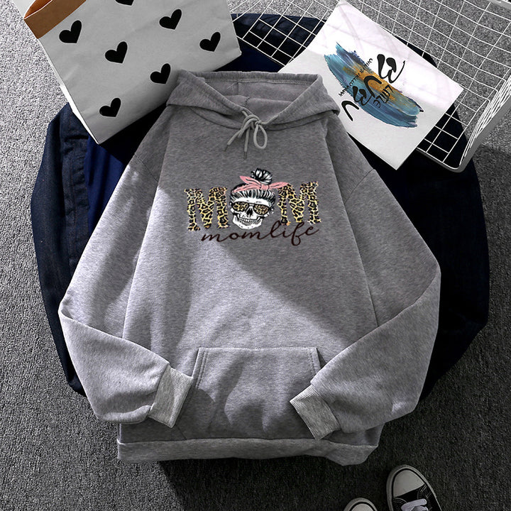 Kvinnors hoodie med kreativt döskallemönster Mirla-Eva Jonsson