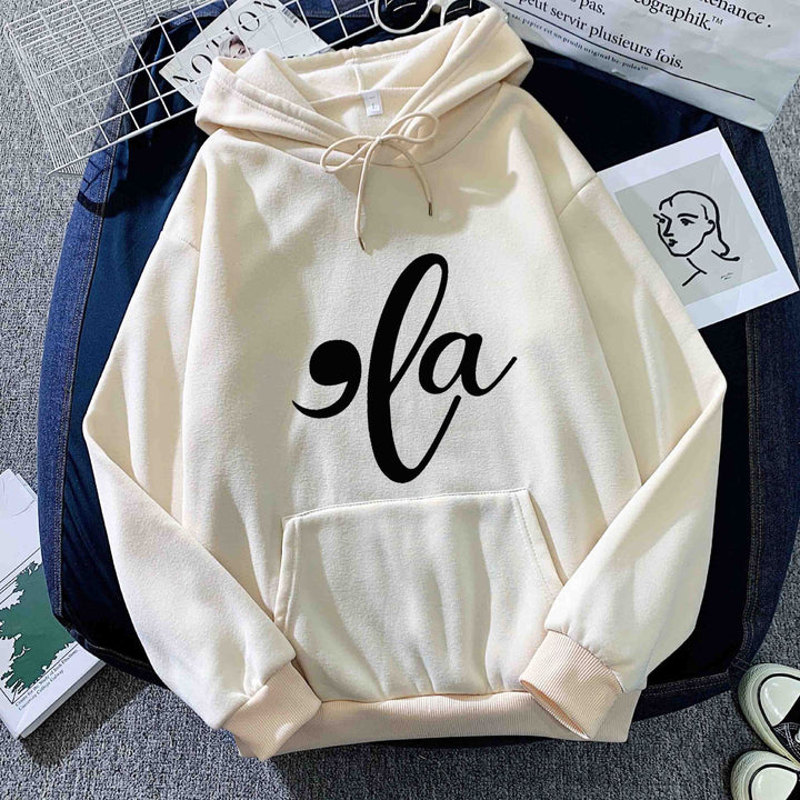 Kvinnors hoodie med kreativt grafiskt mönster Mirla-Eva Jonsson