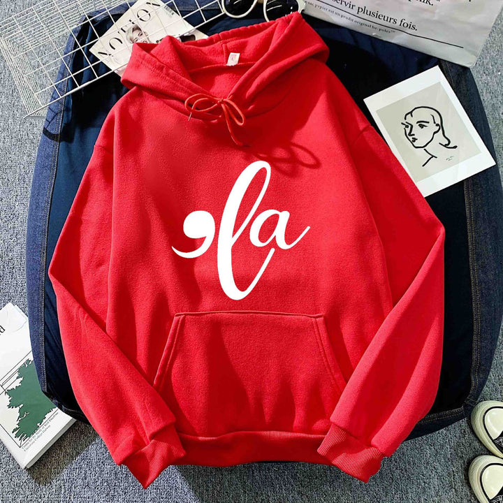 Kvinnors hoodie med kreativt grafiskt mönster Mirla-Eva Jonsson