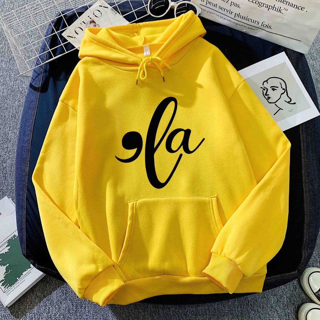 Kvinnors hoodie med kreativt grafiskt mönster Mirla-Eva Jonsson