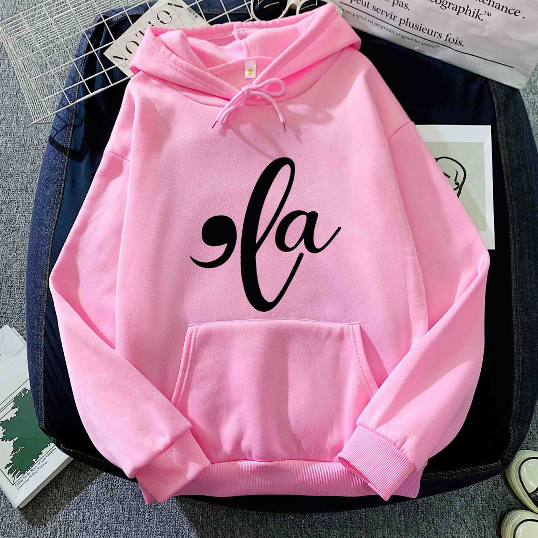 Kvinnors hoodie med kreativt grafiskt mönster Mirla-Eva Jonsson