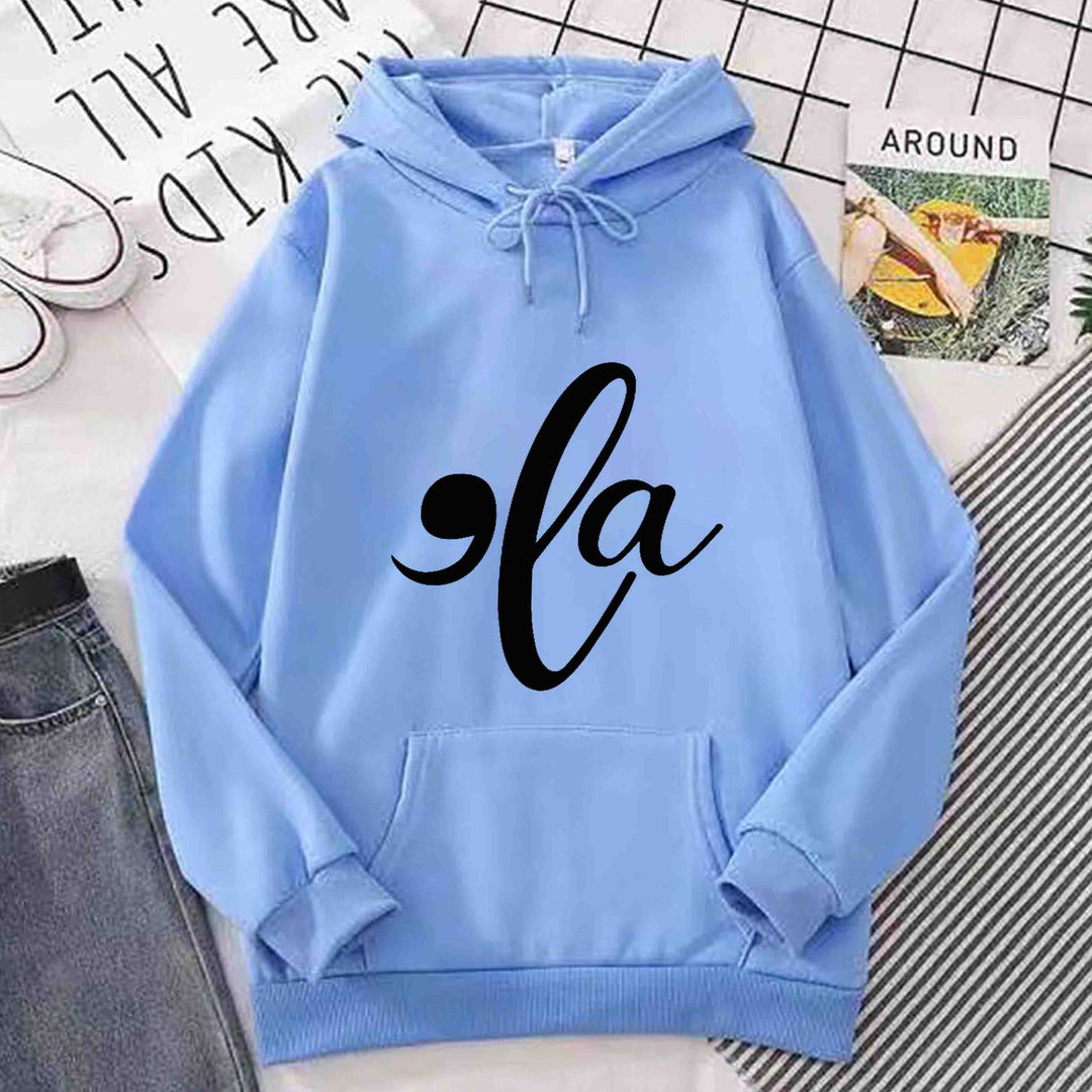 Kvinnors hoodie med kreativt grafiskt mönster Mirla-Eva Jonsson