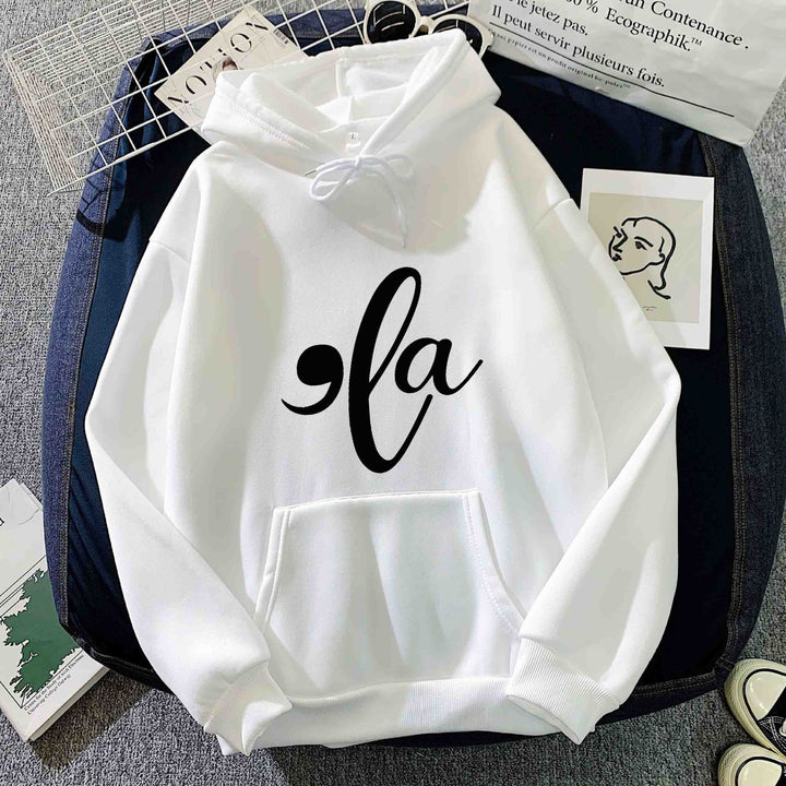 Kvinnors hoodie med kreativt grafiskt mönster Mirla-Eva Jonsson