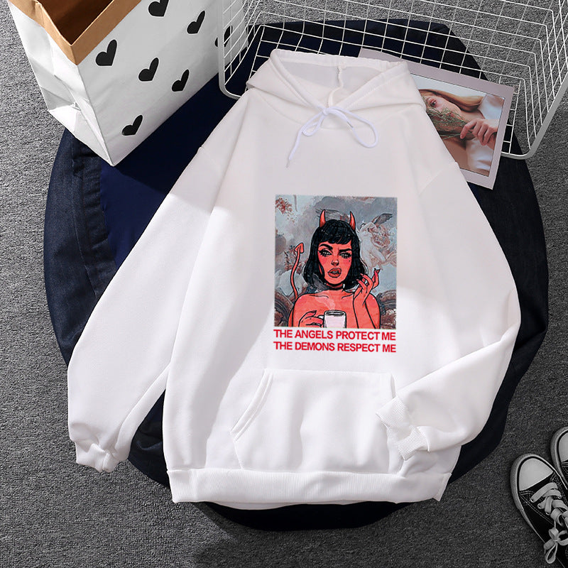 Kvinnors hoodie med kreativt grafiskt tryck Mirla-Eva Jonsson
