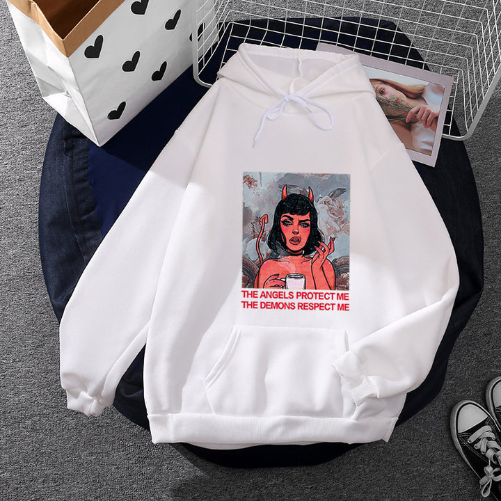 Kvinnors hoodie med kreativt grafiskt tryck Mirla-Eva Jonsson