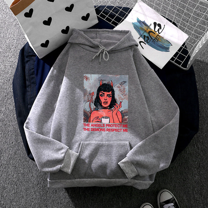 Kvinnors hoodie med kreativt grafiskt tryck Mirla-Eva Jonsson