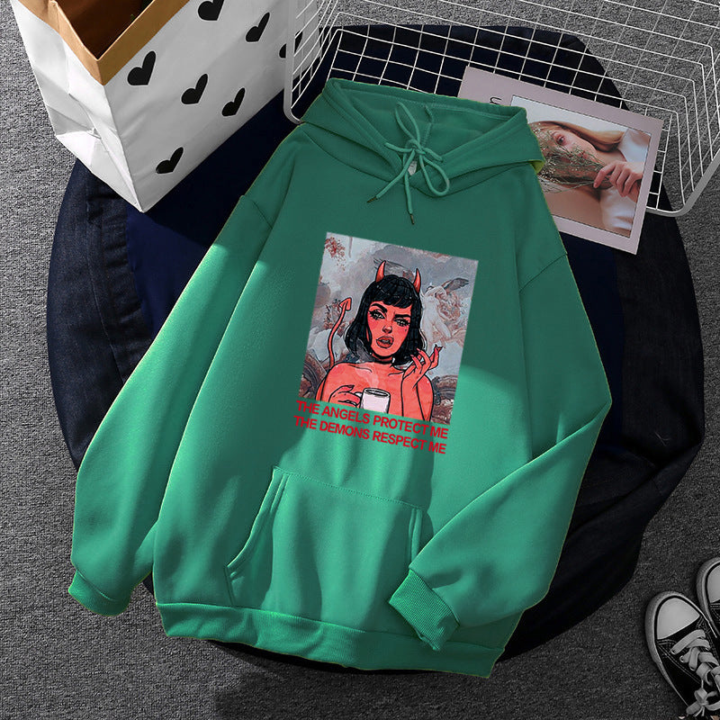 Kvinnors hoodie med kreativt grafiskt tryck Mirla-Eva Jonsson