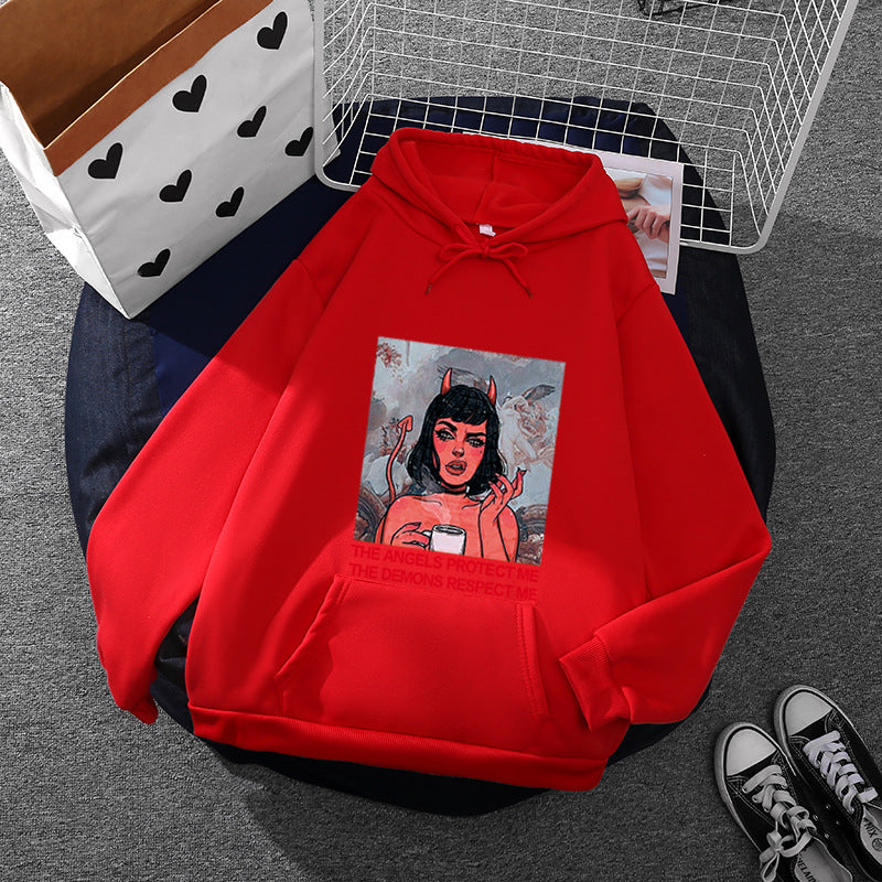 Kvinnors hoodie med kreativt grafiskt tryck Mirla-Eva Jonsson