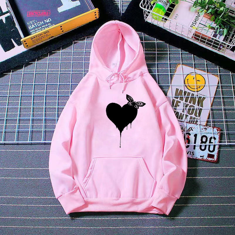 Kvinnors hoodie med kreativt hjärt-design Mirla-Eva Jonsson