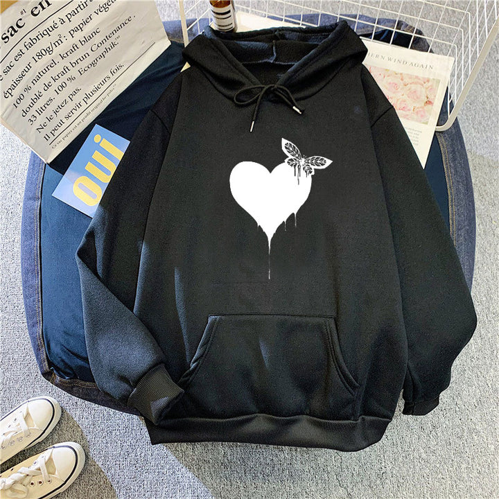 Kvinnors hoodie med kreativt hjärt-design Mirla-Eva Jonsson