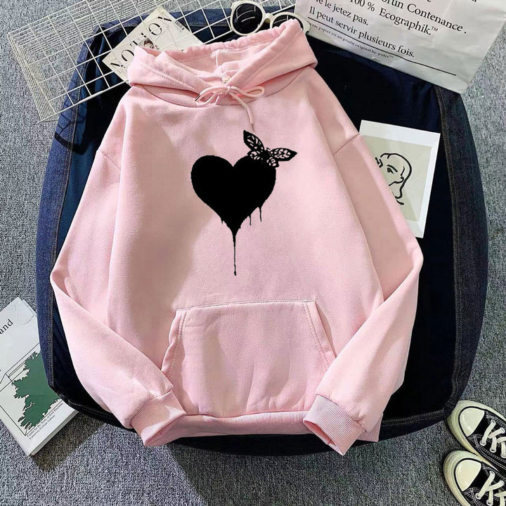 Kvinnors hoodie med kreativt hjärt-design Mirla-Eva Jonsson