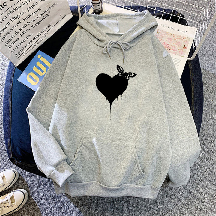 Kvinnors hoodie med kreativt hjärt-design Mirla-Eva Jonsson