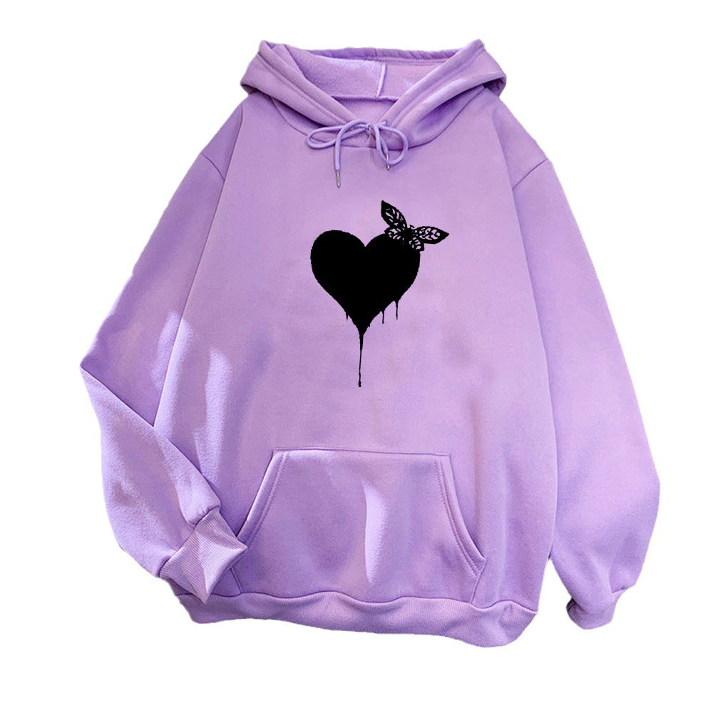 Kvinnors hoodie med kreativt hjärt-design Mirla-Eva Jonsson