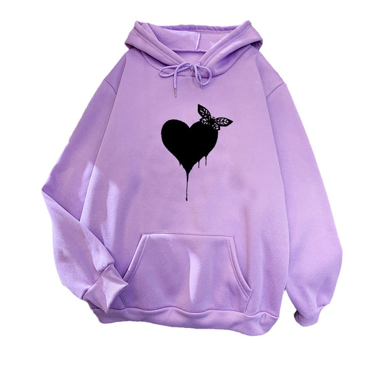 Kvinnors hoodie med kreativt hjärt-design Mirla-Eva Jonsson