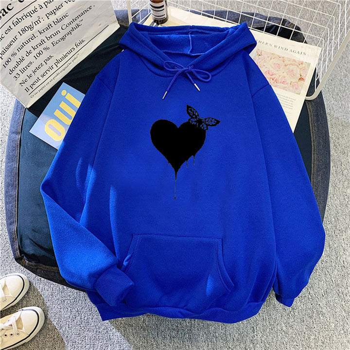 Kvinnors hoodie med kreativt hjärt-design Mirla-Eva Jonsson
