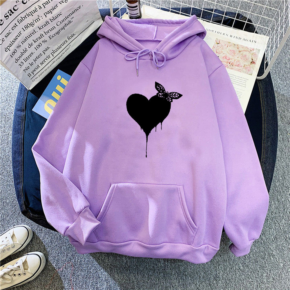 Kvinnors hoodie med kreativt hjärt-design Mirla-Eva Jonsson