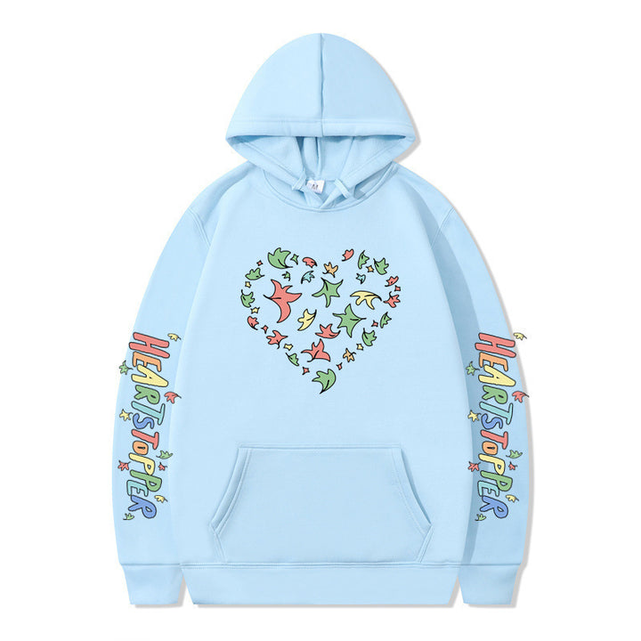 Kvinnors hoodie med kreativt hjärt- och bladdesign Mirla-Eva Jonsson