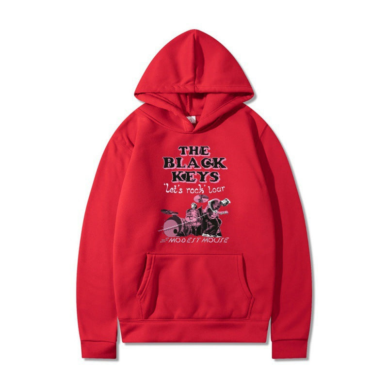 Kvinnors hoodie med kreativt rockbanddesign och bekväm passform Mirla-Eva Jonsson