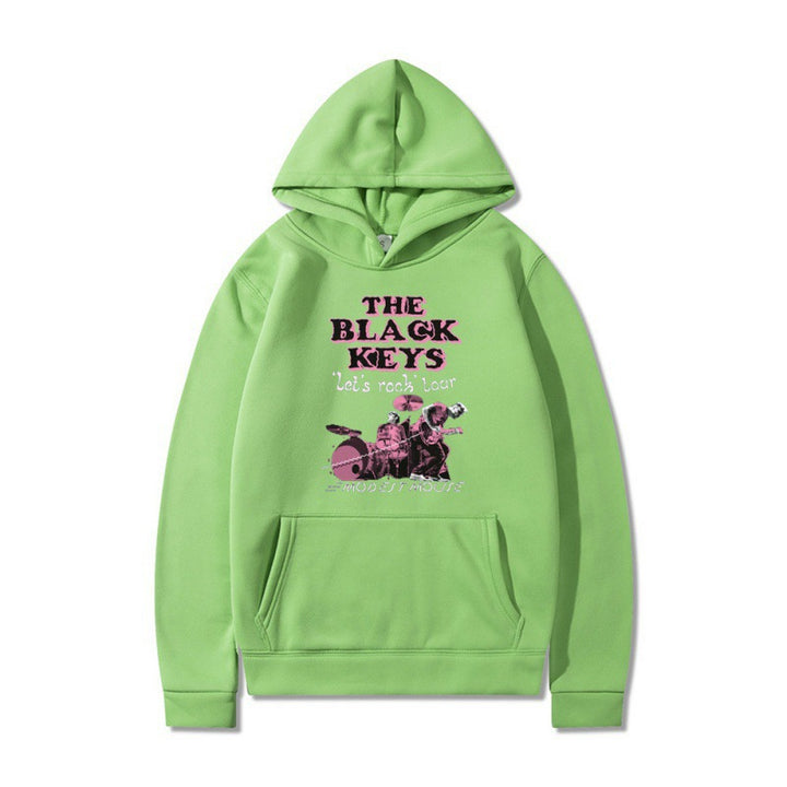 Kvinnors hoodie med kreativt rockbanddesign och bekväm passform Mirla-Eva Jonsson