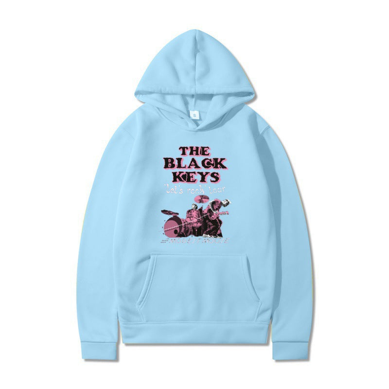 Kvinnors hoodie med kreativt rockbanddesign och bekväm passform Mirla-Eva Jonsson