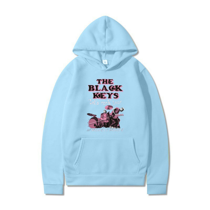 Kvinnors hoodie med kreativt rockbanddesign och bekväm passform Mirla-Eva Jonsson