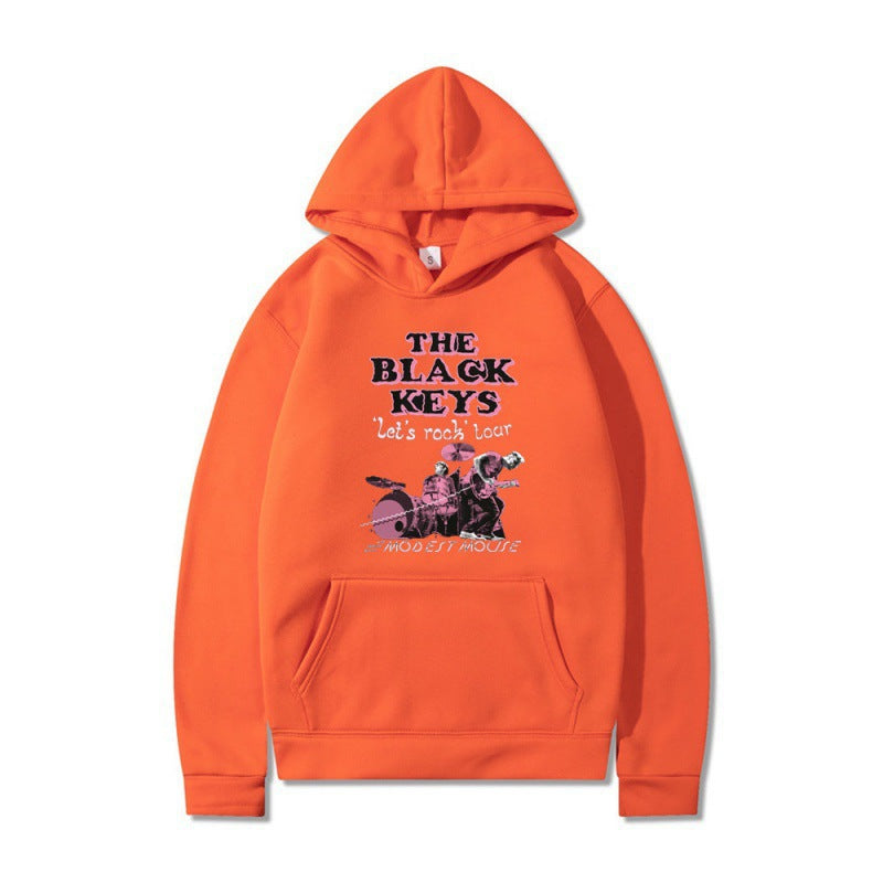 Kvinnors hoodie med kreativt rockbanddesign och bekväm passform Mirla-Eva Jonsson