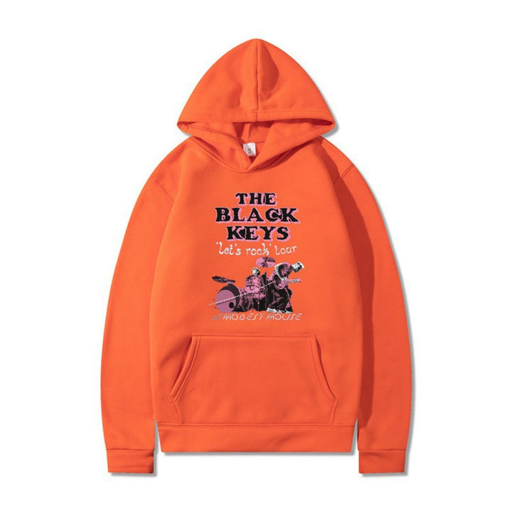Kvinnors hoodie med kreativt rockbanddesign och bekväm passform Mirla-Eva Jonsson