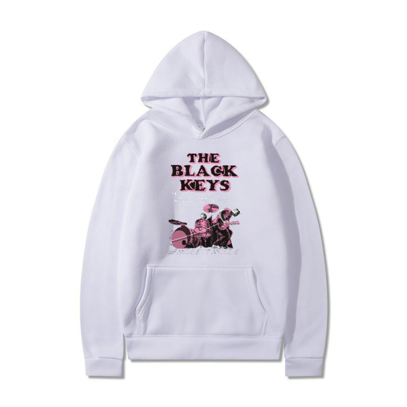 Kvinnors hoodie med kreativt rockbanddesign och bekväm passform Mirla-Eva Jonsson