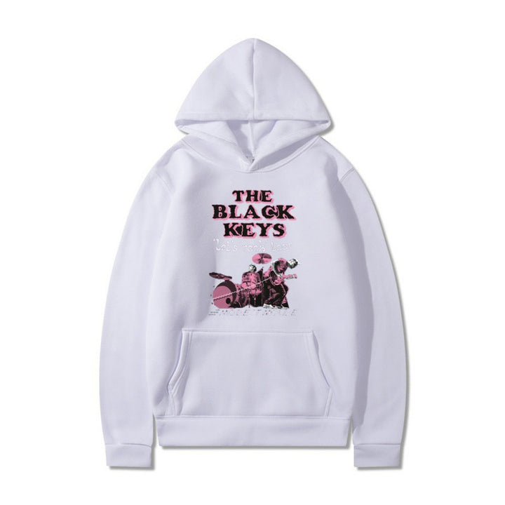 Kvinnors hoodie med kreativt rockbanddesign och bekväm passform Mirla-Eva Jonsson