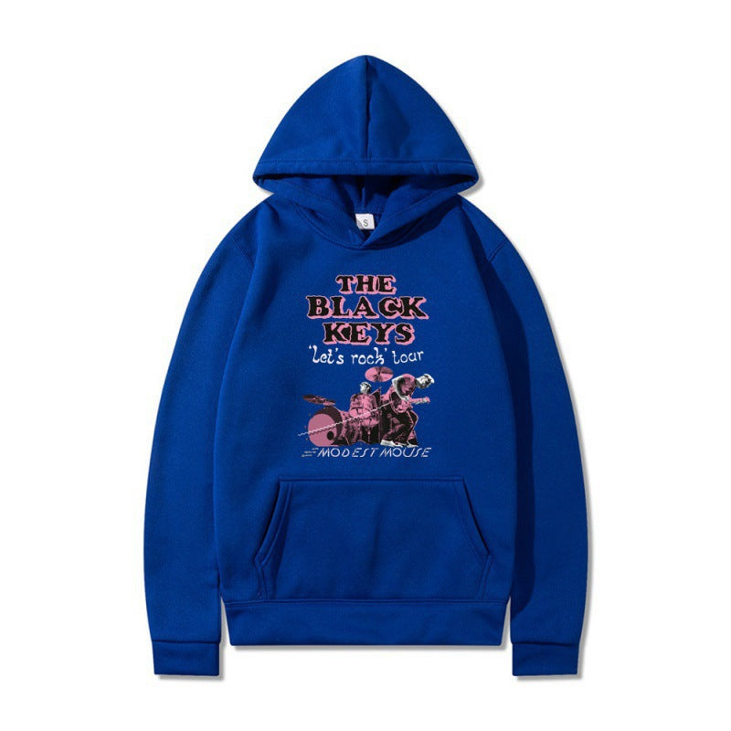 Kvinnors hoodie med kreativt rockbanddesign och bekväm passform Mirla-Eva Jonsson