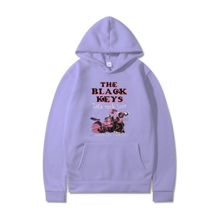 Kvinnors hoodie med kreativt rockbanddesign och bekväm passform Mirla-Eva Jonsson