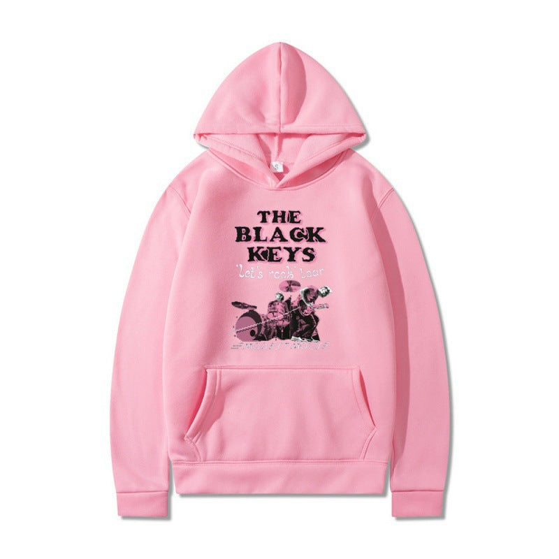 Kvinnors hoodie med kreativt rockbanddesign och bekväm passform Mirla-Eva Jonsson