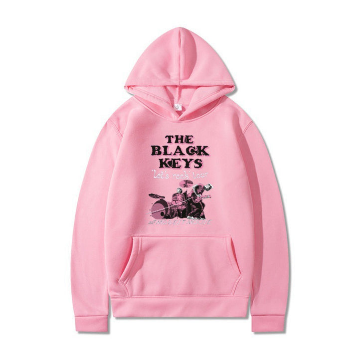 Kvinnors hoodie med kreativt rockbanddesign och bekväm passform Mirla-Eva Jonsson
