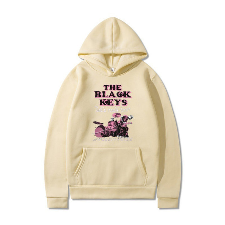 Kvinnors hoodie med kreativt rockbanddesign och bekväm passform Mirla-Eva Jonsson